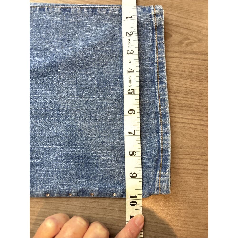 NYDJ Women's Blue Jeans Size 14 With Crystals On Front Pockets And Legs. - Picture 13 of 14